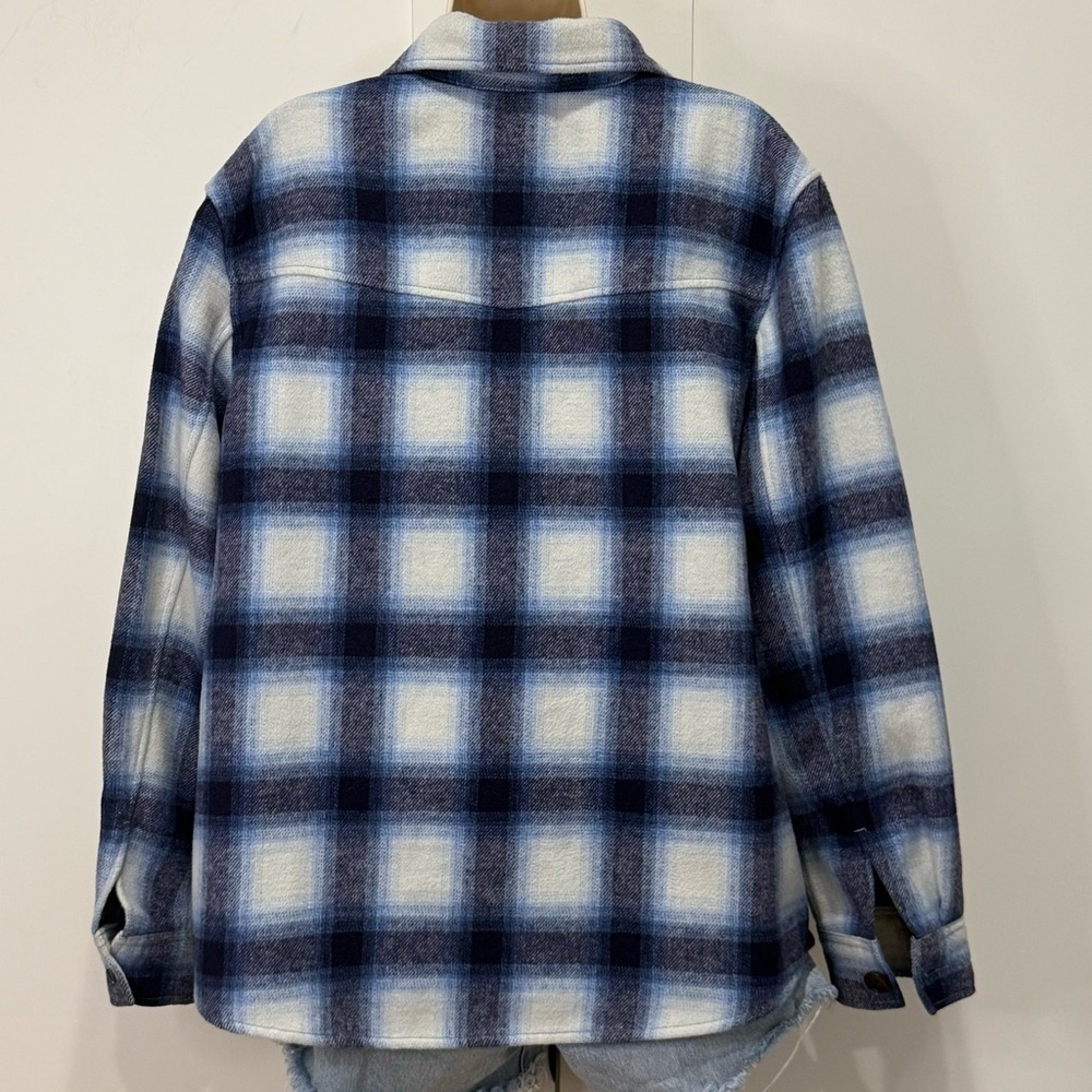 Rails Tripp Flannel Plaid Shirt Jacket XL Blue Western Shacket Cozy Country Warm - Picture 6 of 16